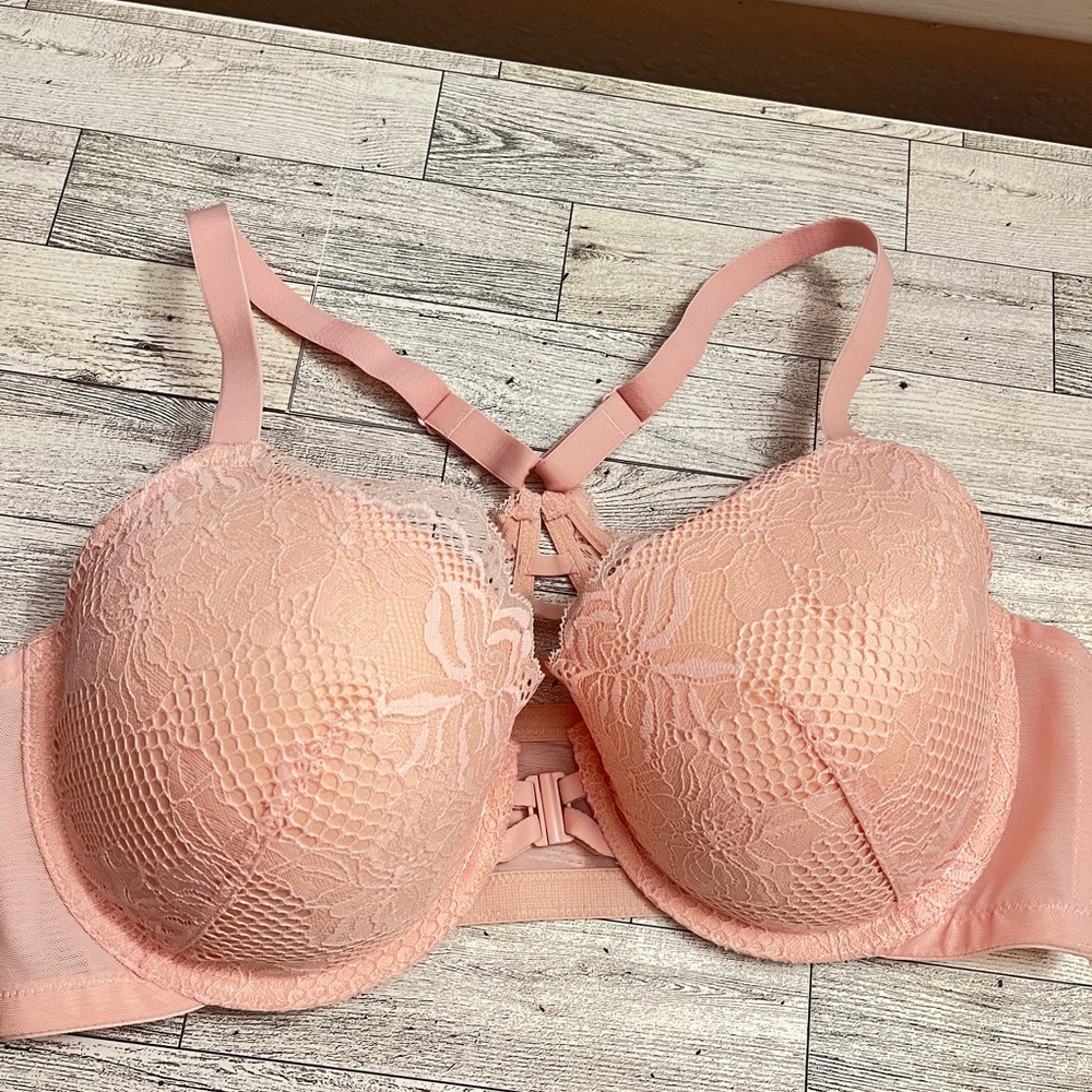 Auden Pink Lace T-Shirt Bra with Underwire Support